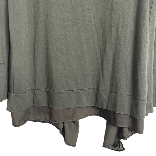 Anthropologie Saturday Sunday Open Chiffon Trim Lined Cardigan Sz M Olive Green - Picture 5 of 7