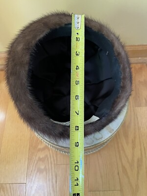 Vintage Mink Pillbox Hat Chas A. Steven display picture 3