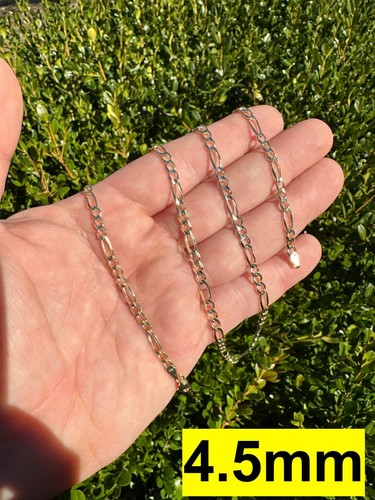 Real Solid 14k Yellow Gold Figaro Link Chain 16-24" 2mm-7mm Necklace ITALY - Picture 8 of 15