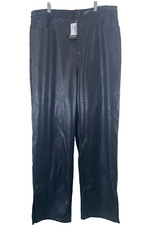 Nasty Gal Faux Leather Split Hem Pants Womens Sz 14 NWT
