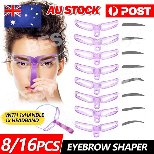 8Pcs Women Makeup Shaping Shaper Eyebrow Grooming Stencil Kit Template DIY