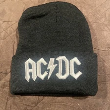 A New AC/DC Beanie Hat With White Lettering. One Size 