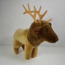 Dakin Elk Moose Plush 1989 Stuffed Animal Brown Tan Toy