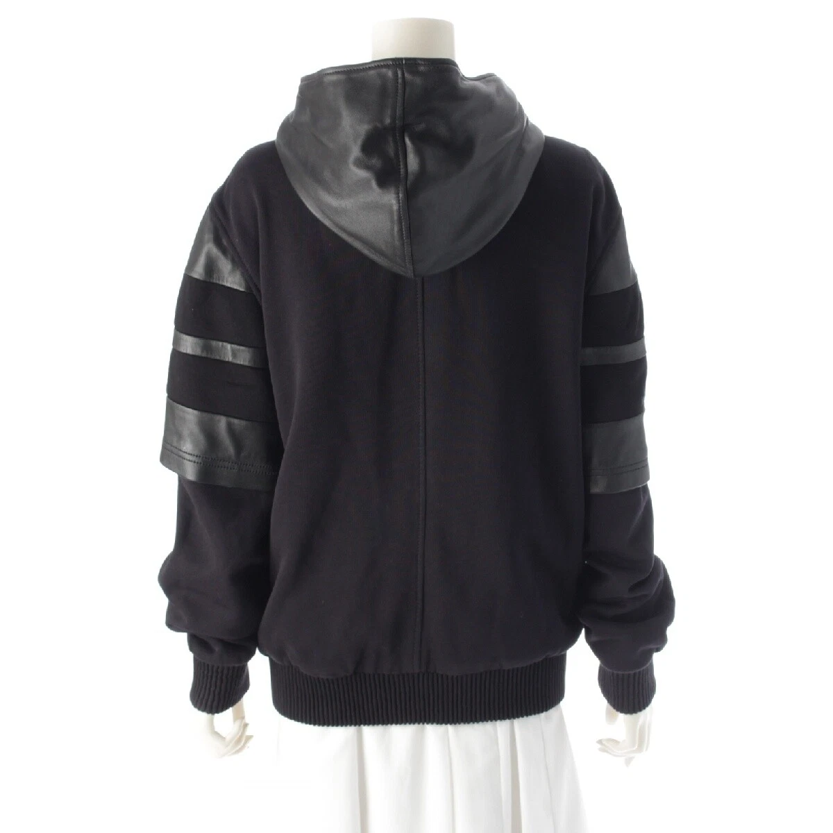 GIVENCHY Pelle di Agnello Finto Strato Zip Up Cappuccio Parker Giacche Bluson Top 13...