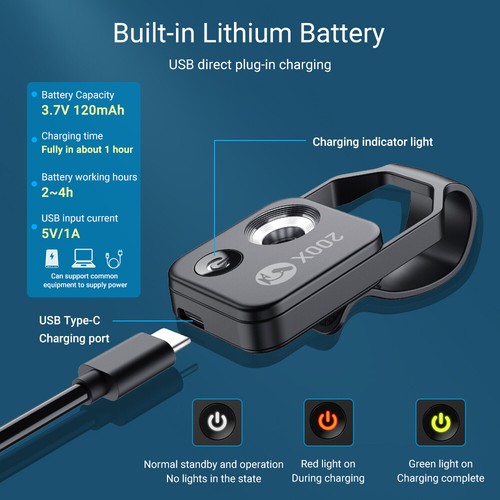 Apexel 200X Phone Microscope Lens with Universal Phone Clip LED Fill Light B3L2 - 第 5/12 張圖片