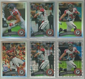 Atlanta-Falcons-6-card-2011-Topps-Chrome-REFRACTORS-XFRACTORS-lot-all-different