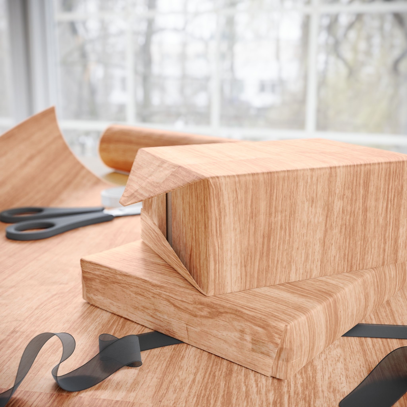 Light Wood Grain Print Wrapping Papers