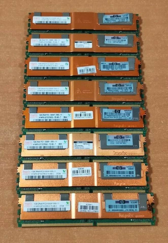 1GB HP Hynix 398706-551 PC2-5300F 667MHz DDR2 240-Pin 2Rx8 Fbdimm Server Memory - Image 2 of 2