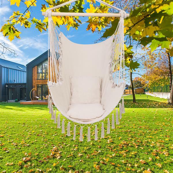 Hammock Chair Pillow Swing Hanging Rope Tree Porch Yard Patio Camping