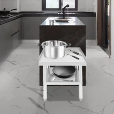 Work Table with Backsplash, Prep Table for Kitchen, Restaurant, Garage, Laundry