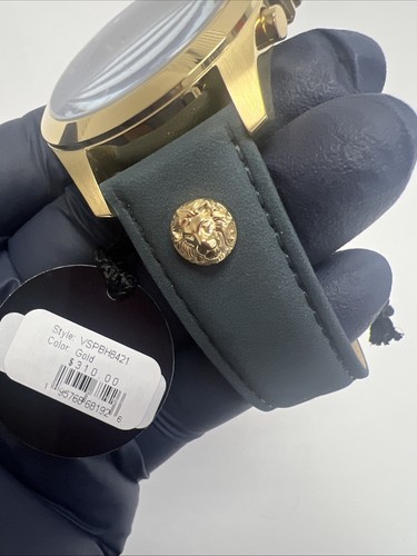 Versus Versace Mens Chrono Lion Gold 44mm Leather Strap Watch - Picture 6 of 24