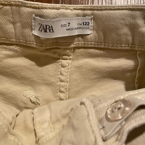 ZARA Girls Cargo Pants Size 7 Stretch Beige Casual - Picture 5 of 9