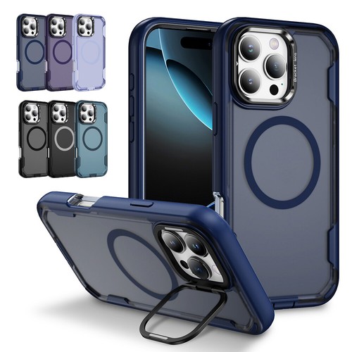 For iPhone 16 15 14 Plus 13 12 Pro Max Shockproof Magnetic Case with stand - Foto 7 di 30