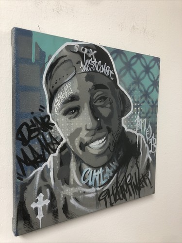 2 Pac Street Edition Original Painting Graffiti Art Tattoo Art Street Art - Picture 2 of 6