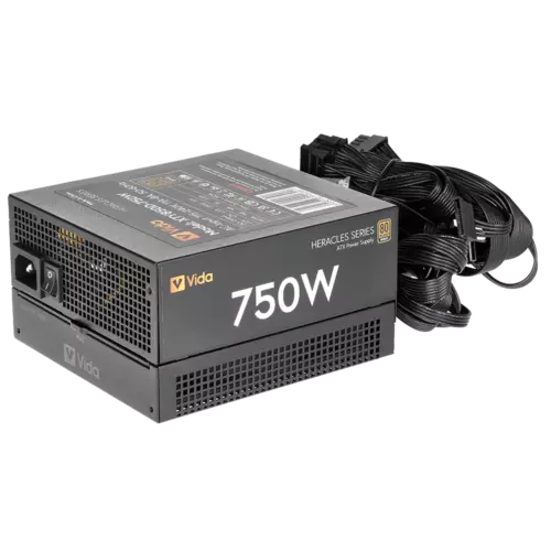 Vida 750W Heracles Black ATX Gaming PSU, 80+ Bronze, 14cm Ultra-Quiet FDM Fan...