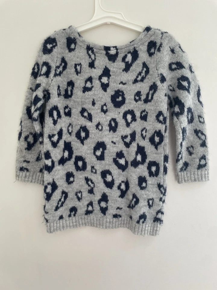 Suéter tejido Carter's gris 4T mezcla acrílica súper suave estampado animal niña pequeña Foto 4 de 4