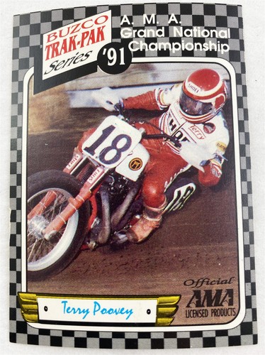 AMA FLAT/DIRT TRACK HONDA RS750 MOTORRAD RACER #18 TERRY POOVEY TEILKARTE - Bild 2 von 3