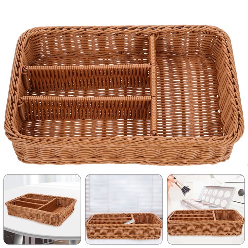 Woven Fruit Basket Wicker Serving Tray Rattan Storage Basket