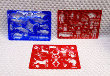 Children's Stencils Set of 3 Job Circus Ocean Fish Turtle Craft Art Drawing