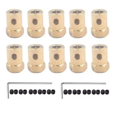 10Pcs Brass Hex Shaft Coupling Motor Flexible Coupler Joint for DC Motor Shaft