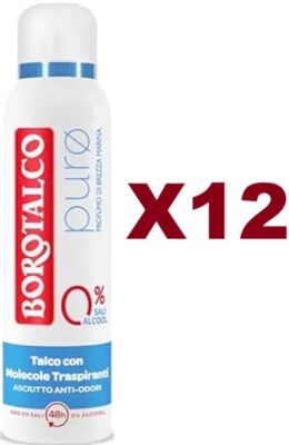 12PCS BOROTHALCO PURE DEODORANT SPRAY 150ML