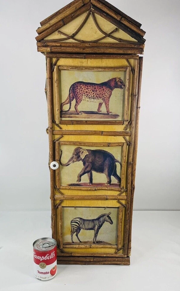 Primitive Adirondack Twig Craft Cupboard Safari Animal Leopard Elephant Zebra - Image 3 of 4
