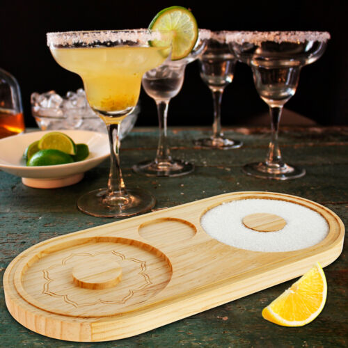 Margarita Salt Rimmer Reusable Bamboo Sugar Salt Rimmer 2-in-1 Bar Glass weSXh - Picture 9 of 11