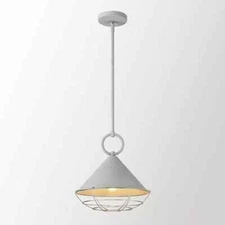 Emliviar 12.3" Adjustable Pendant Lamp, Modern Industrial Grey Light Fixture