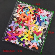 100X 3cm Mini Bow Colorful Ribbon Bowknot Small DIY Accessory Decor Random Color