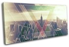 New York Abstract Geometric City SINGLE CANVAS WALL ART Picture Print VA