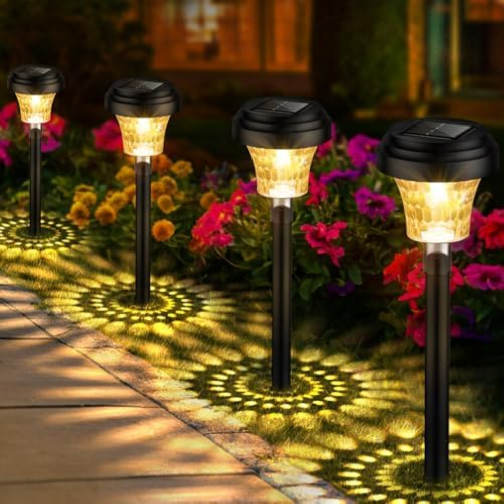 Luci da Esterno Giardino Solari 8 Pezzi, Lampade Solari da Giardino con Luce Cal