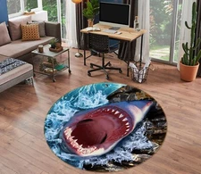 3D Shark Big Mouth NBC493325 Animal Game Rug Mat Elegant Photo Carpet Mat Romy