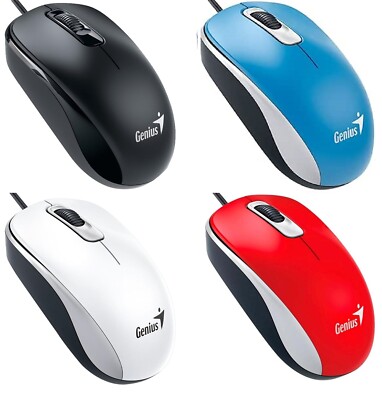 Genius DX-110 Optische Maus USB Kabelgebunden Optische Mäuse für PC Laptop 1000DPI NEU