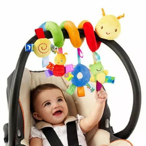 Baby Crib Cot Pram Hanging Rattles Spiral Stroller Seat Toy with