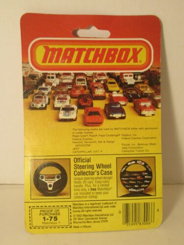 Vintage 1983 Matchbox Diecast Car Original Blister Card MB33 VW Golf GTI Red - Picture 3 of 3