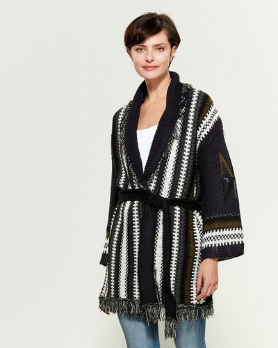 JENN Fringed Tapestry Cardigan 