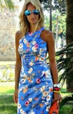  ZARA PRINTED DRESS KNEE LENGTH SLEEVELESS DRESS WITH ZIP SIZE XS NEW