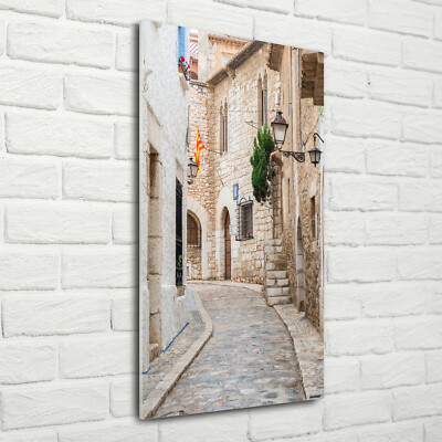 Wand-Bild Kunstdruck aus Hart-Glas Hochformat 70x140 Straßen in Spanien