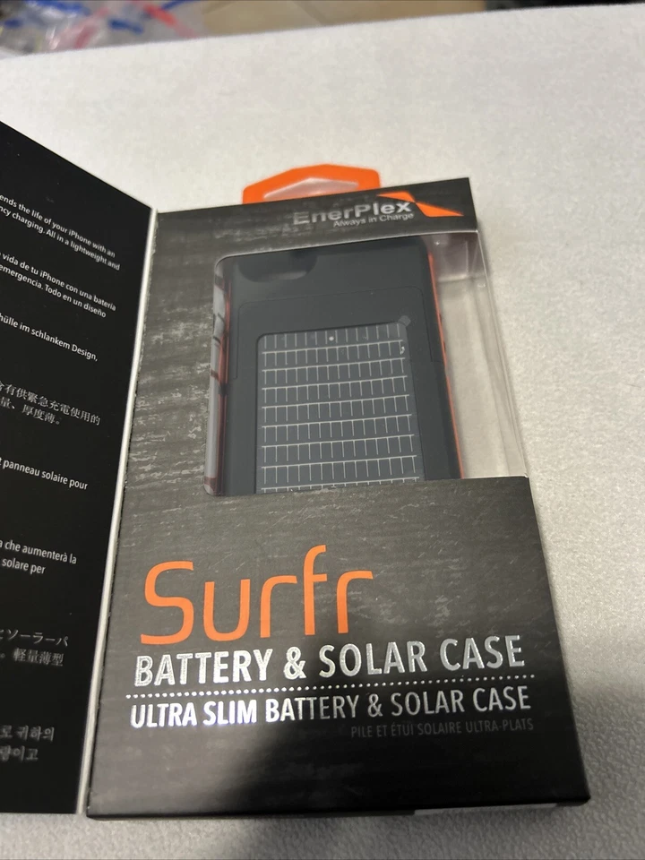 Batería Enerplex Surfr y Funda Solar iPhone 5/5s Naranja, 2000 mAh Foto 2 de 4