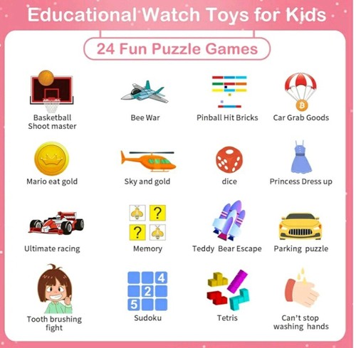 Smart Watch for Kids, Kids Watch Toys with 24 Games Camera Video Recorder Music - Picture 4 of 7