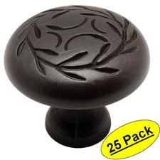 *25 Pack* Cosmas Cabinet Hardware Oil Rubbed Bronze Leaf Knobs #464ORB