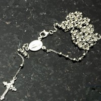 Silver Bead Rosary 3mm-18 .925 Sterling Silver Chain 18 on sale Silver Bead Rosary 3mm-18 .925 Sterling Silver Chain 18 on sale
