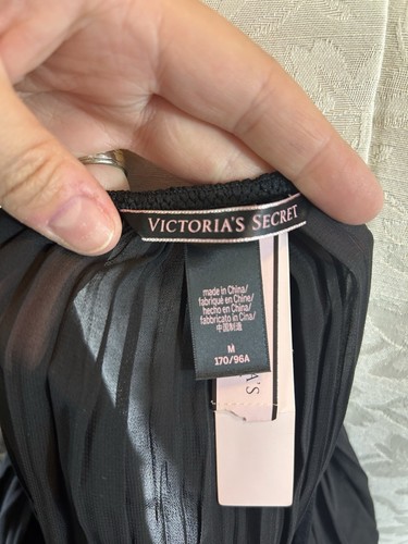 Victoria's Secret Nuevo con Etiquetas Sexy Little Things Babydoll Lencería M Negro Encaje Floral - Imagen 9 de 10