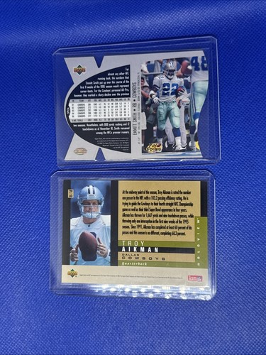 1996 UD SPX Emmitt Smith Holographic and 1995 UD Holoview Troy Aikman Cowboys - Picture 2 of 2