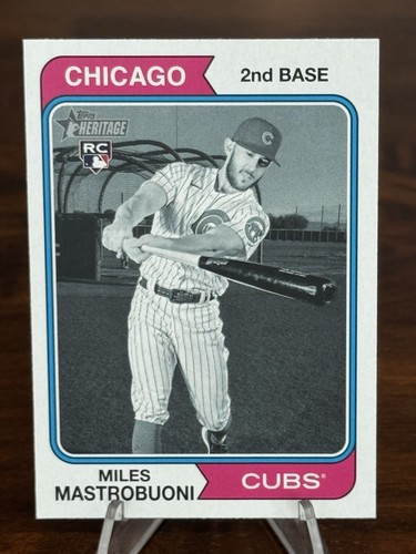 2023 Topps Heritage High Number Miles Mastrobuoni Black & White Variation #550