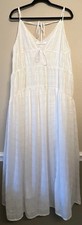 ASTR The Label Lizbeth Lined Maxi Dress L Spaghetti White Cottagecore Boho Vacay