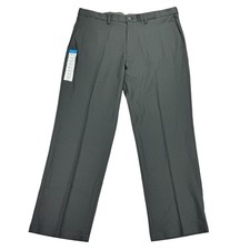 Haggar Mens Cool 18 Pro Classic Fit Stretch Dress Pants Charcoal 40x30