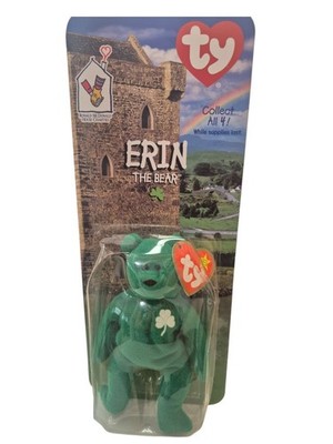 Ty Beanie Baby Erin The Bear 1997 Retired Plush Toy New with Tags