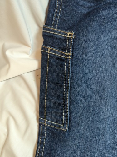 Ariat Jeans Womens 32 L Blue Denim Rebar Mid Rise Boot Riveter Western - Picture 2 of 12