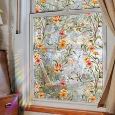 Stained Glass Window Film, Static Cling Window Privacy Sticker for Room Decor...